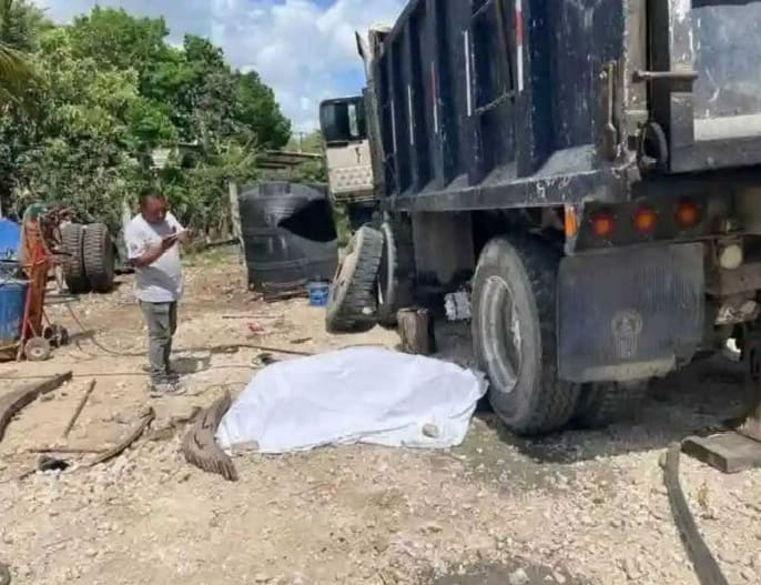 El camión industrial colapsa el mecánico de asesinatos