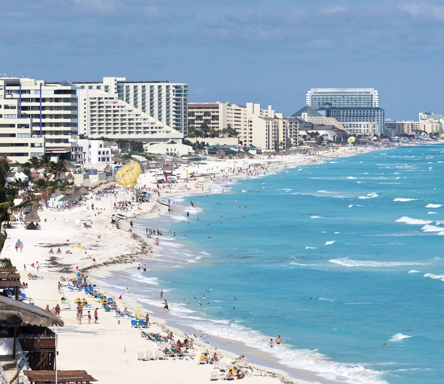 Playa de la zona hotelera de Cancún
