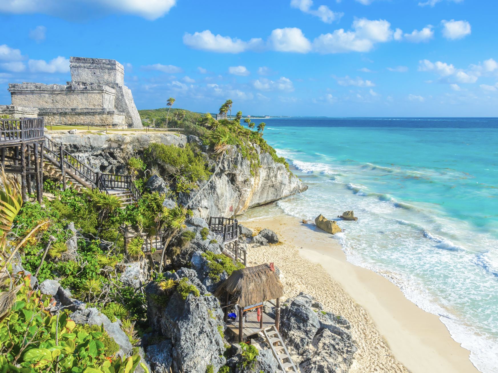 Playa y ruinas de Tulum