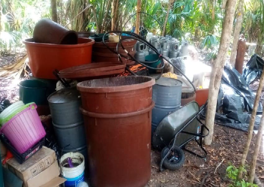 Las autoridades localizan un gran laboratorio de drogas en la jungla en Felipe Carrillo Puerto