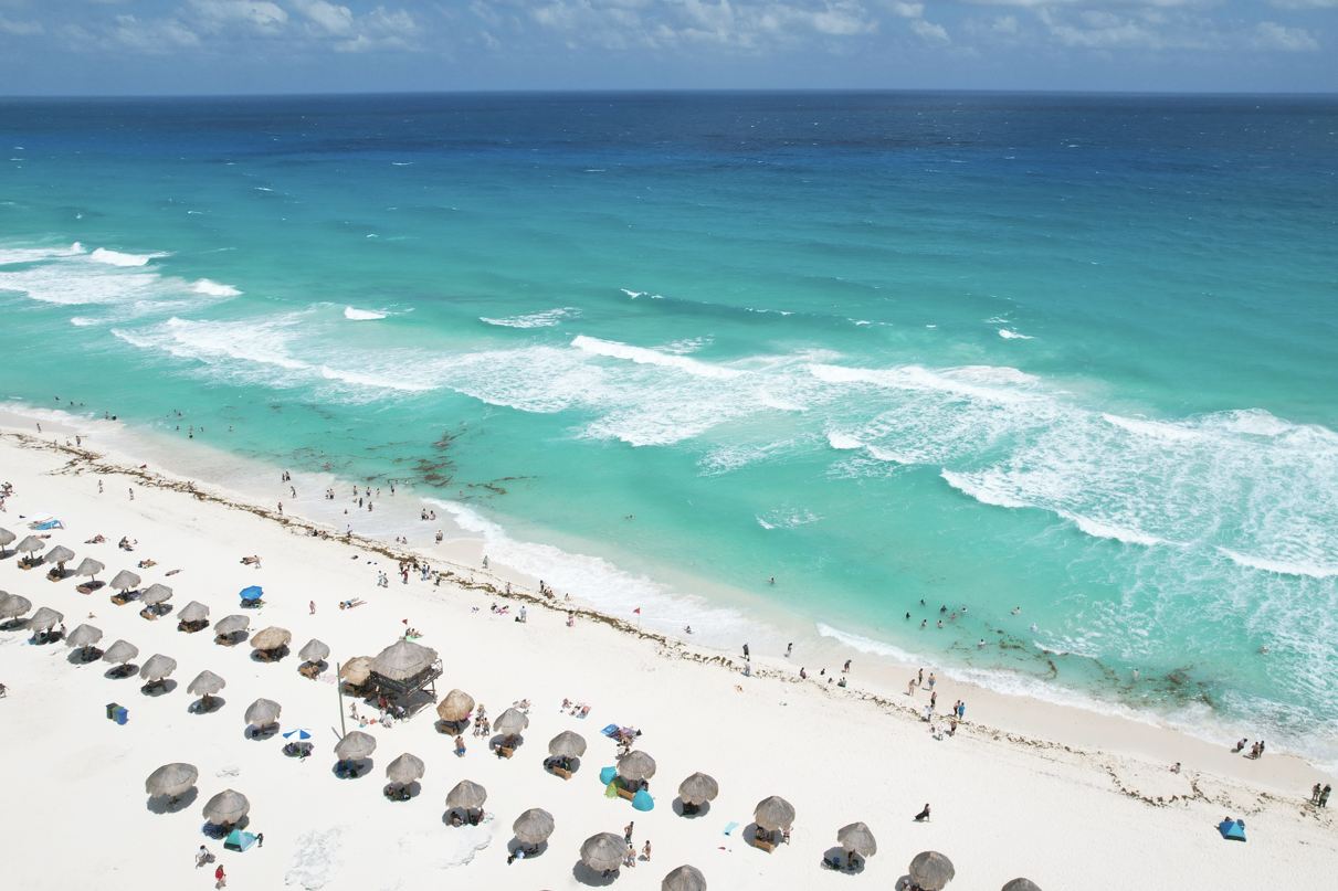 Sargassum en Cancún Beach