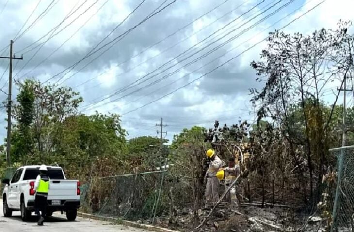 El cepillo no reportado deja con el fuego de la zona residencial de Cancún sin energía