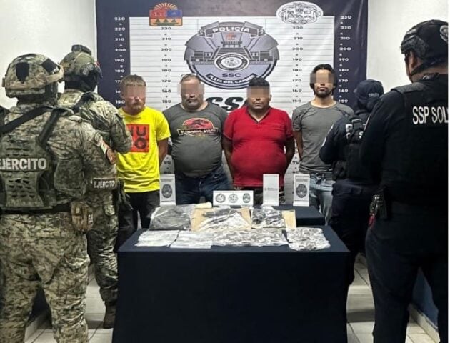 Grupo de traficantes de drogas fuera del estado capturados en Playa del Carmen