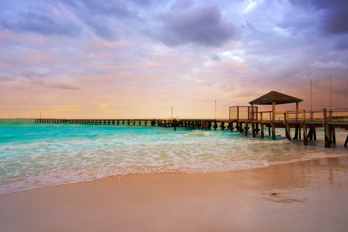 Hermosa playa de Caracol en Cancún, México