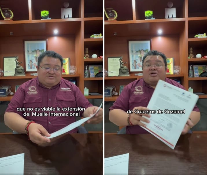 El alcalde dice que el ayuntamiento no admite cuatro muelles de la construcción del muelle de cruceros de Cozumel