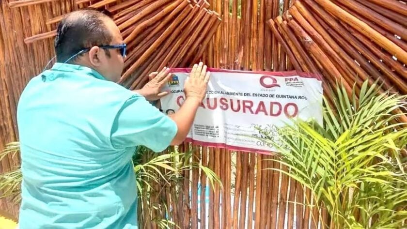Inspectores ambientales Cierre el acceso de Cozumel Park después de verificar el relleno de Lagoon y Mangrove
