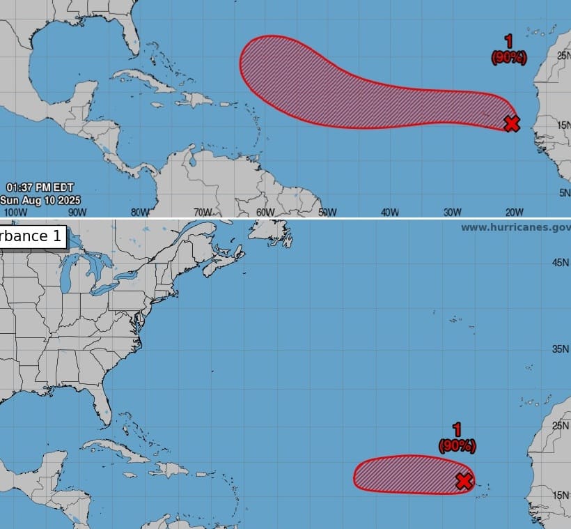 La tormenta tropical Erin esperaba desarrollarse mientras cambia de rumbo ahora para el Caribe