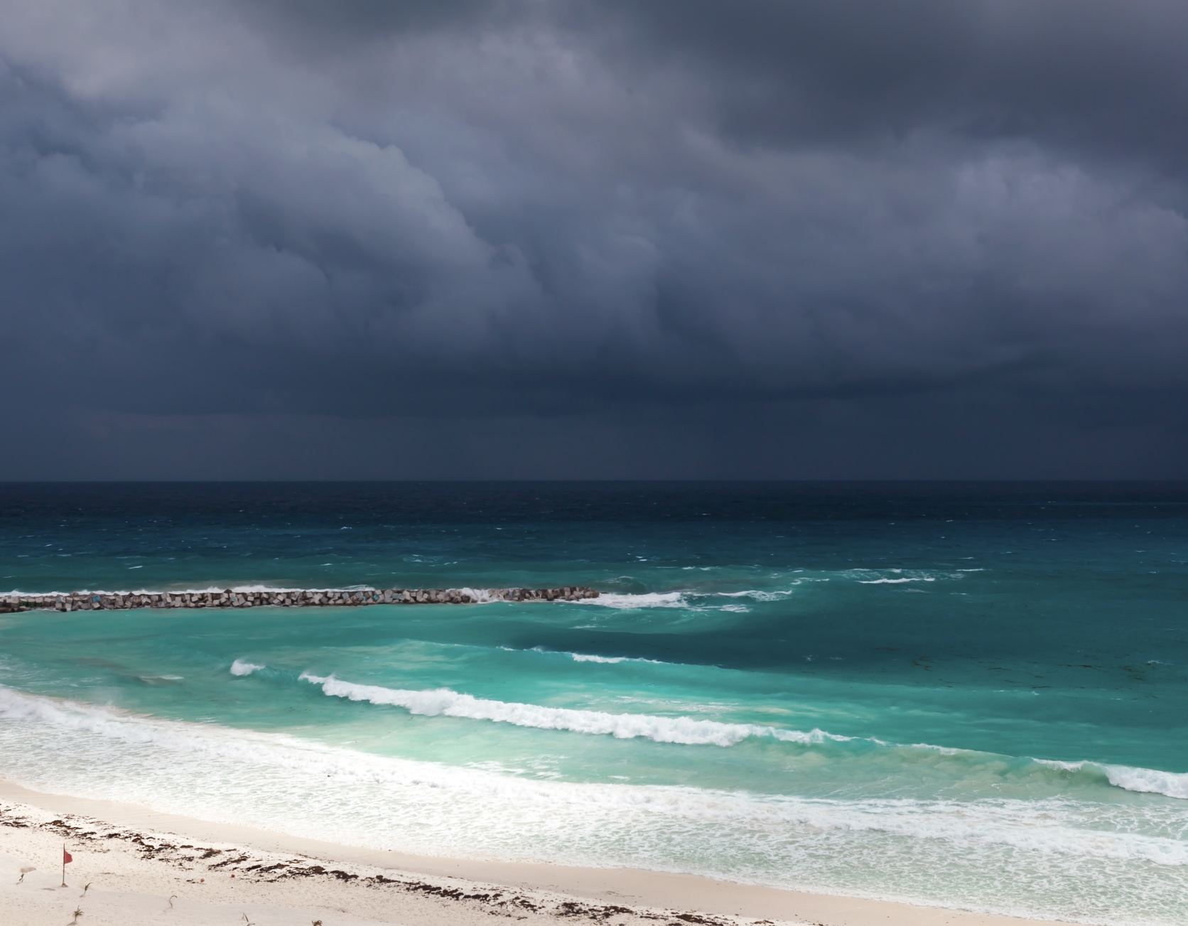 Tormenta Cancún Lluvia Nubes Oscuras