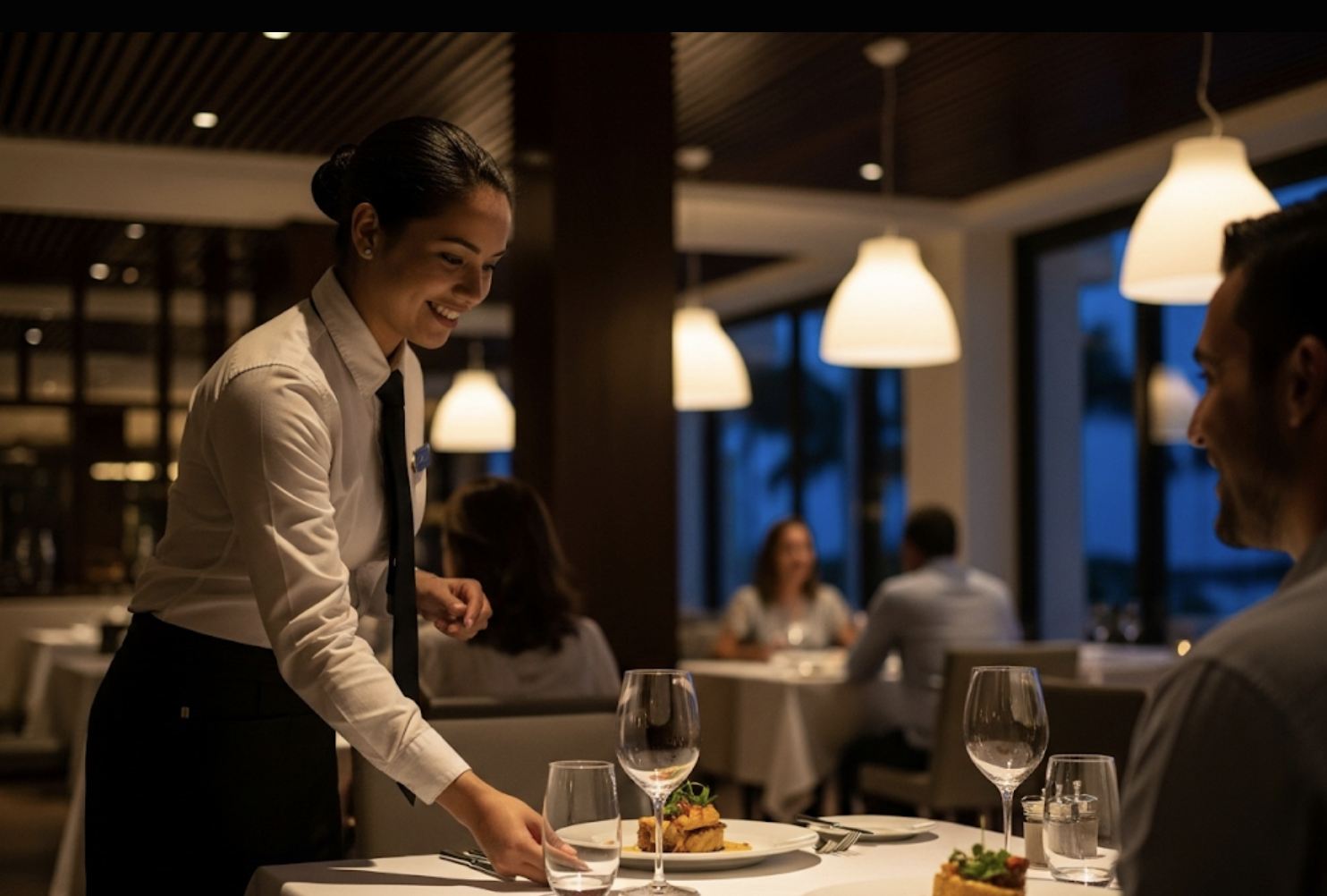 Servidor en restaurante