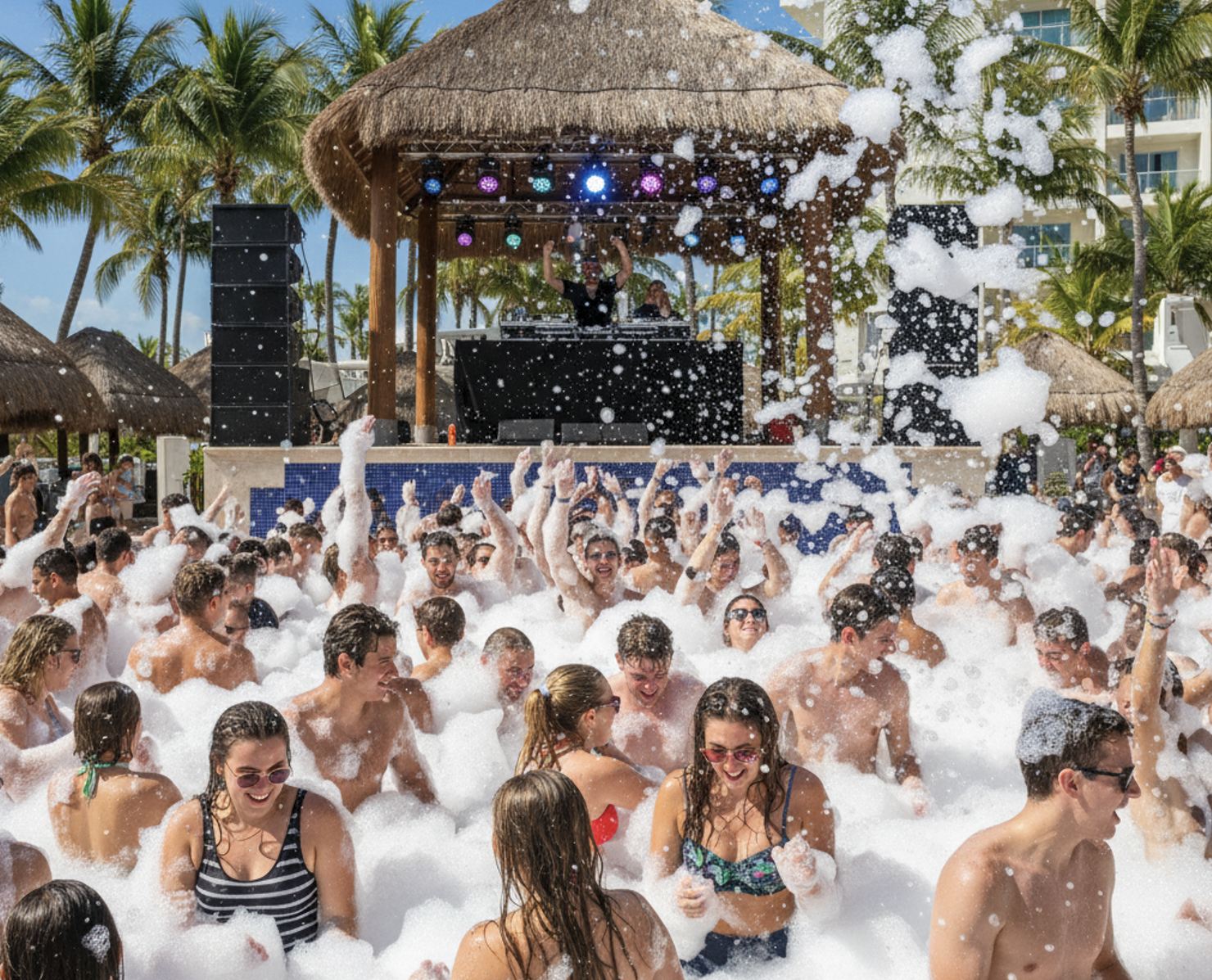 Vibra de fiesta de espuma Cancún 