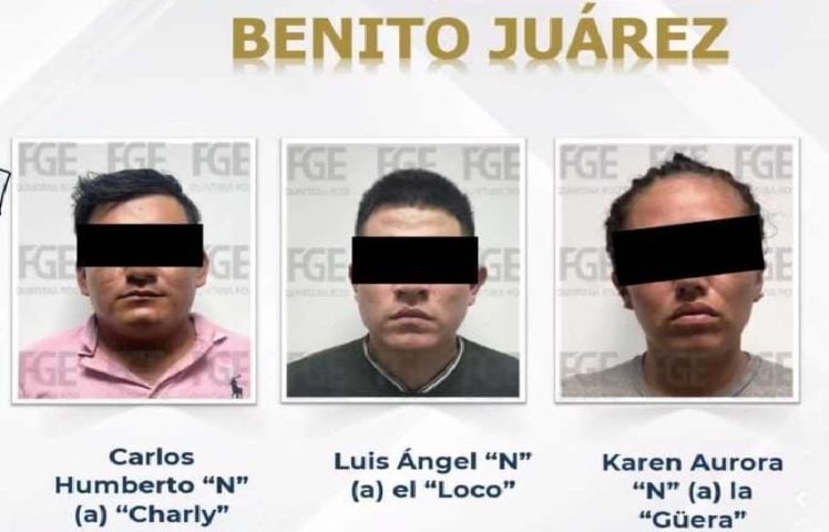 Tres imputados por asesinatos consecutivos en Cancún