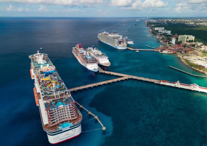 Cozumel y Costa Maya registran importante incremento en cifras de cruceros y pasajeros
