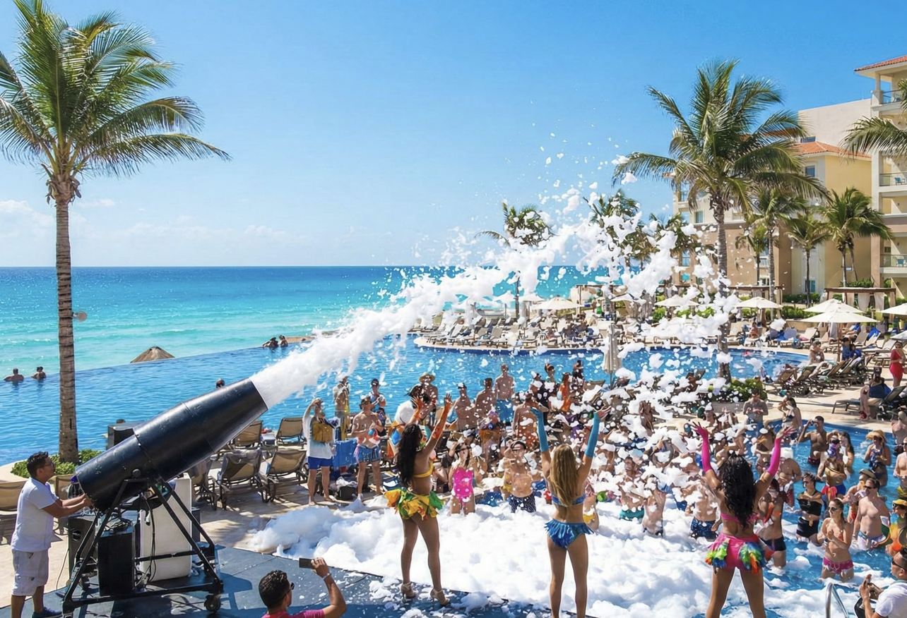 Fiesta en la piscina de Cancún