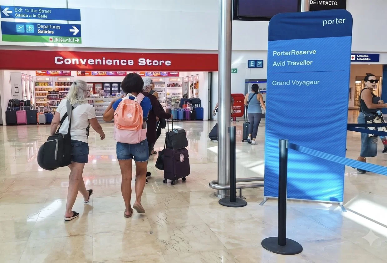 Turistas que llegan a Cancún