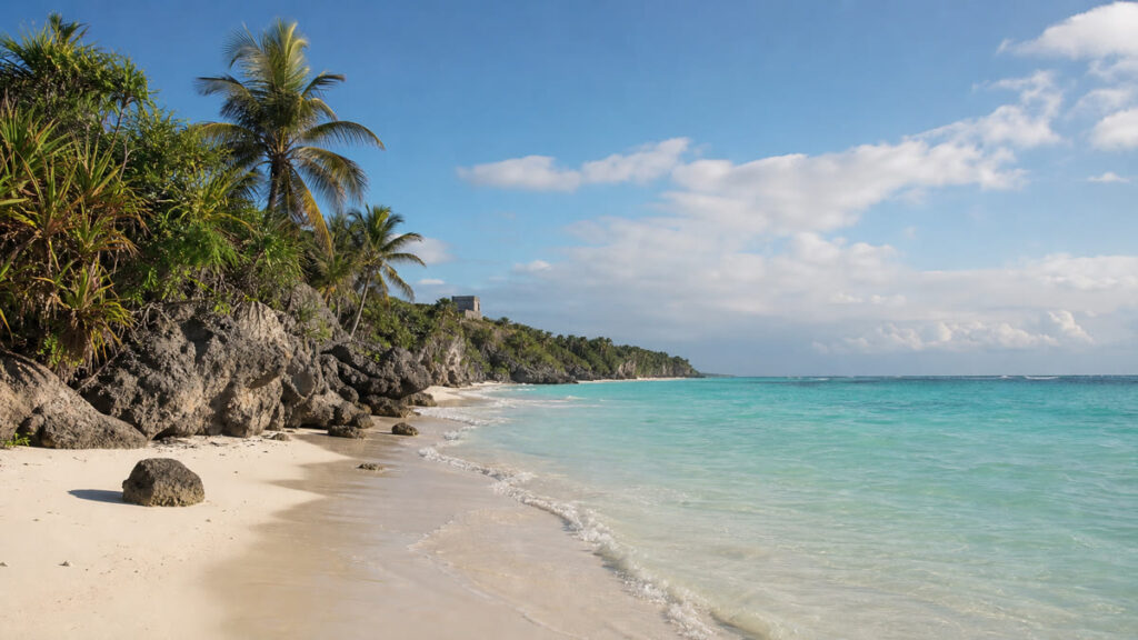 Pocos turistas lo saben pero esta playa escondida cerca de Tulum es gratis y casi siempre está vacía